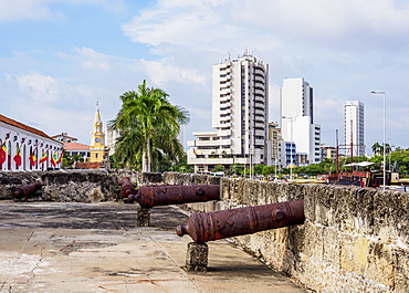 Old Town Walls, Cartagena, Bolivar Department, Colombia, South America