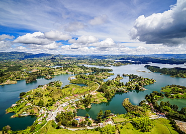 Embalse del Penol, elevated view from El Penon de Guatape (Rock of Guatape), Antioquia Department, Colombia, South America