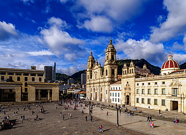 Cathedral of Colombia and Tabernacle Chapel, elevated view, Bolivar Square, Bogota, Capital District, Colombia, South America