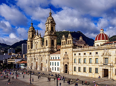 Cathedral of Colombia and Tabernacle Chapel, elevated view, Bolivar Square, Bogota, Capital District, Colombia, South America