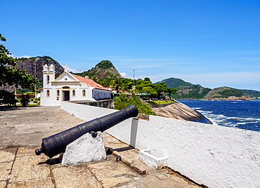 Santa Barbara Chapel, Santa Cruz da Barra Fort, Niteroi, State of Rio de Janeiro, Brazil, South America