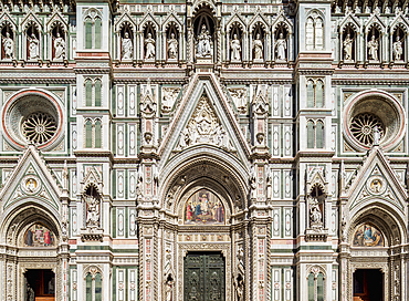 Santa Maria del Fiore Cathedral, detailed view, Florence, UNESCO World Heritage Site, Tuscany, Italy, Europe