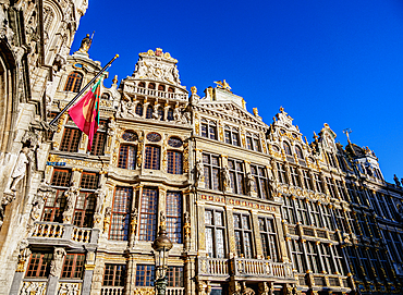 Houses at Grand Place, UNESCO World Heritage Site, Brussels, Belgium, Europe