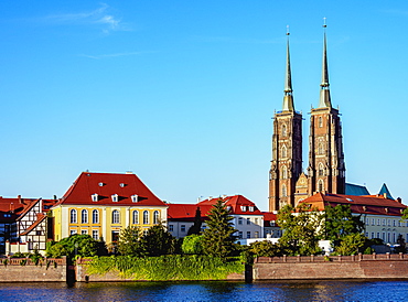 Cathedral and Archbishop Palace at Ostrow Tumski District, Wroclaw, Lower Silesian Voivodeship, Poland, Europe