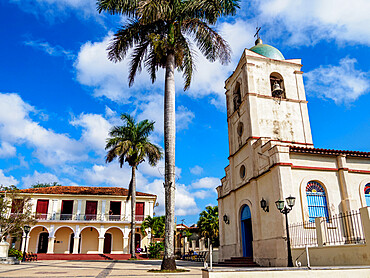 Church at Plaza Mayor (Jose Marti Park), Vinales Town, Pinar del Rio Province, Cuba, West Indies, Caribbean, Central America