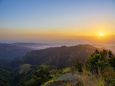 Blue Mountains at sunset, Saint Andrew Parish, Jamaica, West Indies, Caribbean, Central America