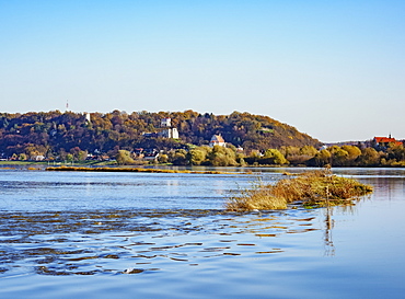 View over Vistula River towards Kazimierz Dolny, Lublin Voivodeship, Poland, Europe