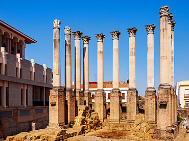 Ruins of the Roman Temple in Cordoba, Andalusia, Spain, Europe