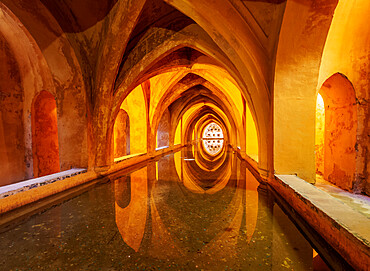 Banos de Dona Maria de Padilla, Baths of Lady Maria de Padilla in Alcazar, UNESCO World Heritage Site, Seville, Andalusia, Spain, Europe