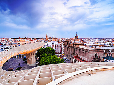 Metropol Parasol (Las Setas) at sunset, La Encarnacion Square, Seville, Andalusia, Spain, Europe