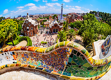 Parc Guell, famous park designed by Antoni Gaudi, UNESCO World Heritage Site, Barcelona, Catalonia, Spain, Europe