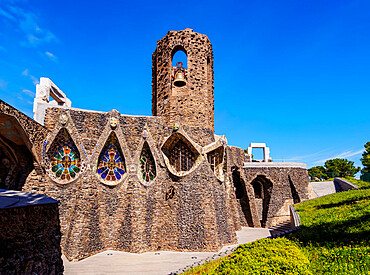 Unfinished Antoni Gaudi Church, UNESCO World Heritage Site, Colonia Guell, Catalonia, Spain, Europe