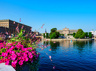 View towards the Riksdagshuset (Parliament House), Stockholm, Stockholm County, Sweden, Scandinavia, Europe