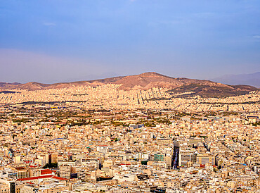 View from Mount Lycabettus at sunrise, Athens, Attica, Greece, Europe