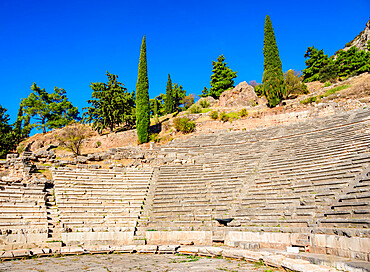 The Ancient Theater, Delphi, UNESCO World Heritage Site, Phocis, Greece, Europe