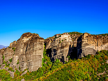 View towards the Monastery of Varlaam, Meteora, UNESCO World Heritage Site, Thessaly, Greece, Europe