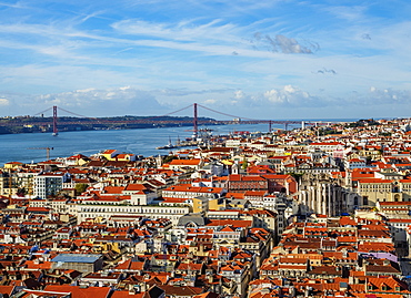 Cityscape viewed from the Sao Jorge Castle, Lisbon, Portugal, Europe