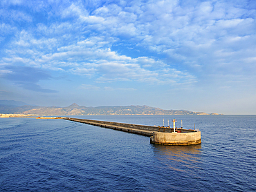 Heraklion Harbour at sunrise, City of Heraklion, Crete, Greek Islands, Greece, Europe