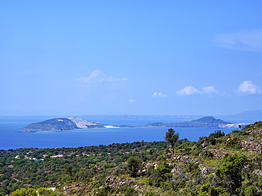 View towards Giali Island, Nisyros Island, Dodecanese, Greek Islands, Greece, Europe