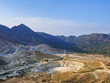 Stefanos Volcano Crater, elevated view, Nisyros Island, Dodecanese, Greek Islands, Greece, Europe