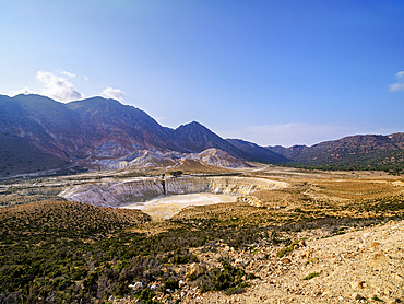 Stefanos Volcano Crater, elevated view, Nisyros Island, Dodecanese, Greek Islands, Greece, Europe