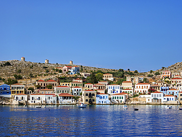 Chalki Village, Emporio, Halki Island, Dodecanese, Greek Islands, Greece, Europe