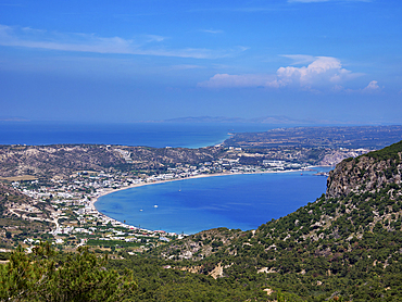 Kamari Bay, elevated view, Kefalos, Kos Island, Dodecanese, Greek Islands, Greece, Europe