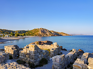 St. Stefanos Basilica Ruins at sunset, Agios Stefanos Beach, Kos Island, Dodecanese, Greek Islands, Greece, Europe