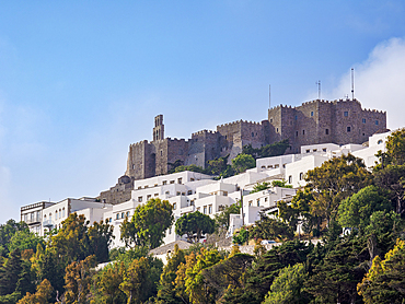 Monastery of Saint-John the Theologian, Patmos Chora, UNESCO World Heritage Site, Patmos Island, Dodecanese, Greek Islands, Greece, Europe