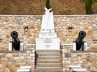 Kinaro Island War Memorial, Lakki Town, Leros Island, Dodecanese, Greek Islands, Greece, Europe