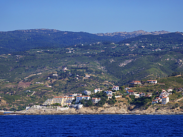 View towards the Armenistis, Icaria Island, North Aegean, Greek Islands, Greece, Europe