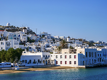 Chora Waterfront, Mykonos Town, Mykonos Island, Cyclades, Greek Islands, Greece, Europe