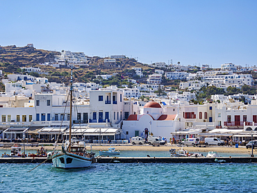 Old Port and Chora Waterfront, Mykonos Town, Mykonos Island, Cyclades, Greek Islands, Greece, Europe