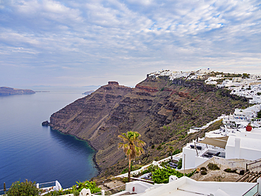 View towards Imerovigli, Santorini (Thira) Island, Cyclades, Greek Islands, Greece, Europe