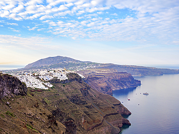 Caldera and Fira City, Santorini (Thira) Island, Cyclades, Greek Islands, Greece, Europe