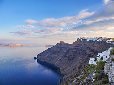 View towards Imerovigli, Santorini (Thira) Island, Cyclades, Greek Islands, Greece, Europe