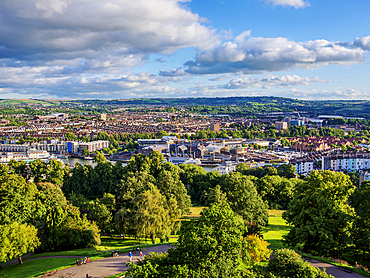 Brandon Hill Park, elevated view, Bristol, England, United Kingdom