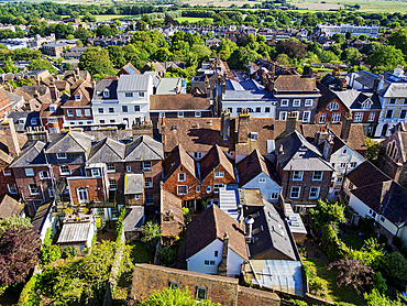 Townscape seen from the castle, Lewes, East Sussex, England, United Kingdom, Europe