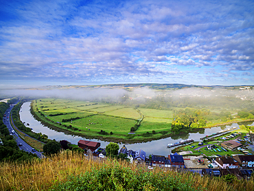 River Ouse, elevated view, Lewes, East Sussex, England, United Kingdom, Europe