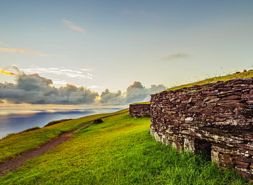 Orongo Village, Rapa Nui National Park, UNESCO World Heritage Site, Easter Island, Chile, South America