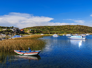 Challa Pampa Village, Island of the Sun, Titicaca Lake, La Paz Department, Bolivia, South America