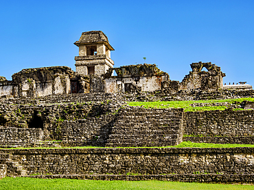The Palace, Palenque Archaeological Site, Palenque, Chiapas State, Mexico