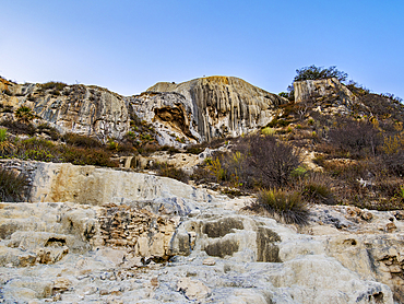 Petrified Waterfall at dusk, Hierve el Agua, San Lorenzo Albarradas, Oaxaca State, Mexico