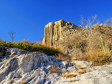 Petrified Waterfall at sunset, Hierve el Agua, San Lorenzo Albarradas, Oaxaca State, Mexico