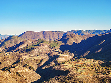 Landscape seen from Hierve el Agua, San Lorenzo Albarradas, Oaxaca State, Mexico