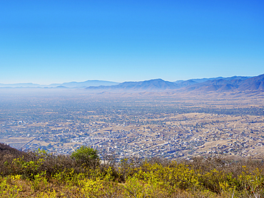 Landscape seen from Monte Alban Archaeological Site, Oaxaca State, Mexico