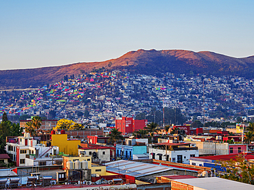 Cityscape of Oaxaca de Juarez at sunrise, Oaxaca State, Mexico