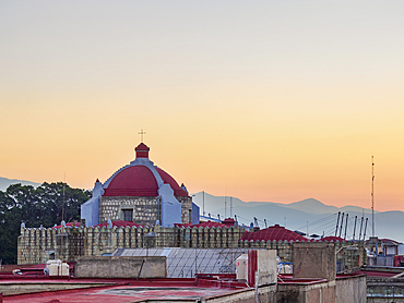 Cityscape of Oaxaca de Juarez at sunrise, Oaxaca State, Mexico