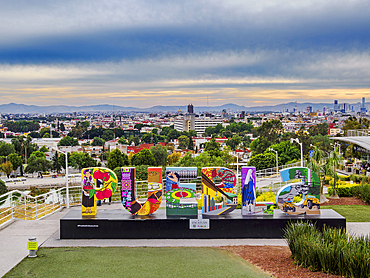 Puebla Letters at the Historic Zone of the Forts, City of Puebla, Puebla State, Mexico