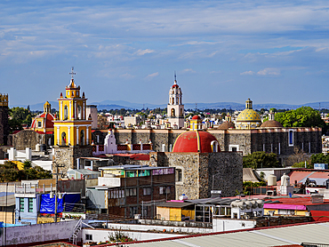 View towards the San Gabriel Franciscan Convent, Cholula, Puebla State, Mexico
